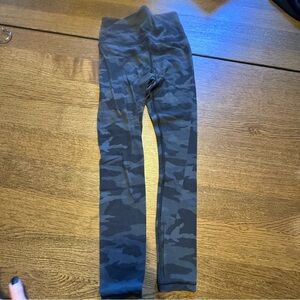 Athleta Gray and Black High-Waisted Stretchy Leggings